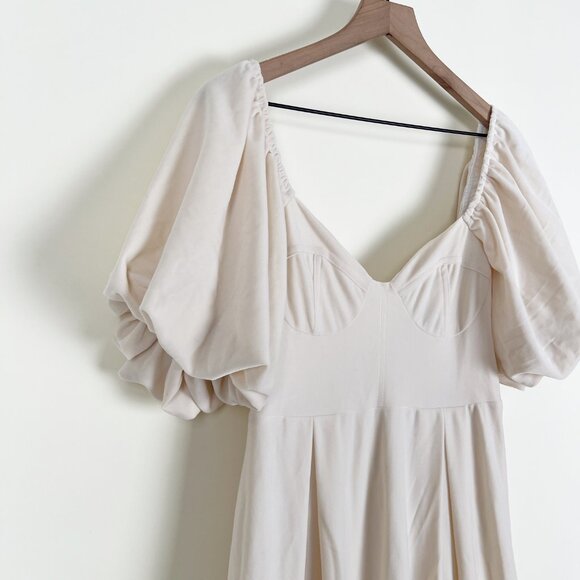 New Velvet Wedding Dress Maxi Puff Poof Sleeve Romantic Bustier Corset Bodice UO - Picture 6 of 16